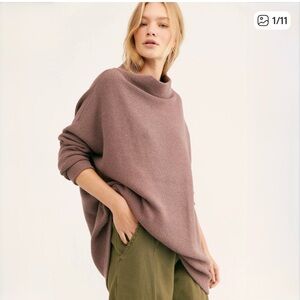 Free People Ottoman Slouchy Knit Tunic Sweater in Nutmeg